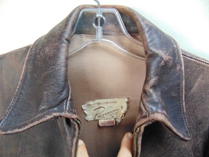 x53	1940-50's	 Vintage Horse hide Leather Bomber style Jacket with side cinches	$350 - Image 2