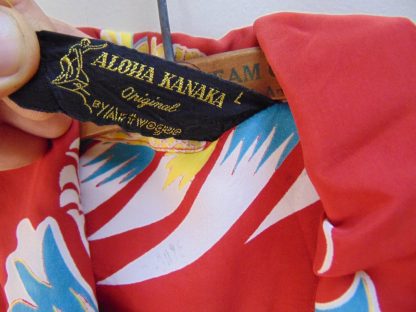 xx34	1940-50's	 Vintage Rayon Vertical Border Hawaiian  Shirt	$500 - Image 2