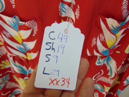 xx34	1940-50's	 Vintage Rayon Vertical Border Hawaiian  Shirt	$500 - Image 4