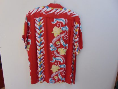 xx34	1940-50's	 Vintage Rayon Vertical Border Hawaiian  Shirt	$500 - Image 3