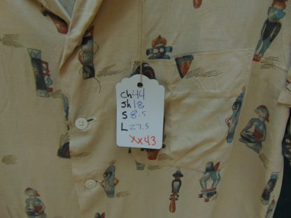 xx43 	1940-50's	 Vintage Japanese Silk Tiki Gods Hawaiian  Shirt	$300 - Image 4