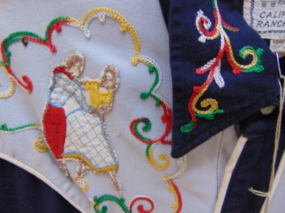 xx57	 1940-50's	 Vintage Western Black Square Dancing embroidery Gabardine Shirt	$220 - Image 4