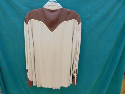 xx61	 1940-50's 	Vintage Western Brown Gabardine Shirt	 $150 - Image 3