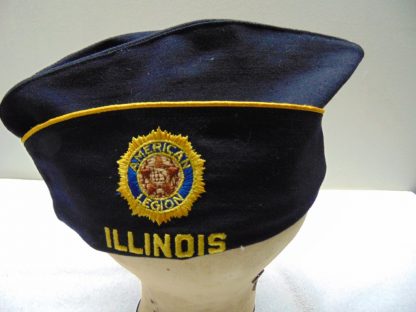 H102	 size 7 3/8 American Legion Wool Gabardine peaked vintage cap 	$10 	hole covered with material - Image 5