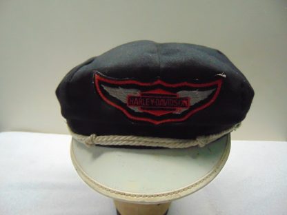 H110	 size (est.7 3/4) front to back 8in. side to side 7 1/2in. Cotton Harley Davidson vintage cap	$250