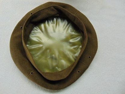 H122	 size (est.7 1/2+) front to back 7 5/8in. side to side 7 1/2in. Vintage Green Wool Beret possible some Army	$40 - Image 3