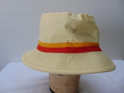 H134	 size (est.7 1/4) Floppy Yellow w/red band vintage Hat	$10