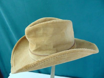 H66	 Vintage Hat size (est.7 3/8) front to back 8in. side to side 6 3/4in. Brim 3 3/4in. Crown 5in.	$70