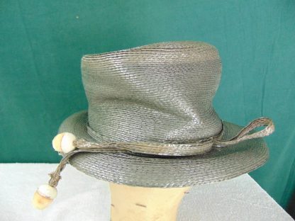 wh12	 Vintage Womans Hat  size (est.7 1/8) front to back  8in. side to side  6 1/4in. Brim  2 1/4in. Crown 4 1/4in.	$15 - Image 2