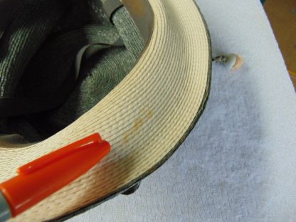 wh12	 Vintage Womans Hat  size (est.7 1/8) front to back  8in. side to side  6 1/4in. Brim  2 1/4in. Crown 4 1/4in.	$15 - Image 3