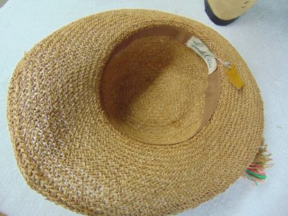 wh33	 Vintage Womans Floppy Summer Hat  size (est.6 7/8) front to back  7 1/2in. side to side  6 1/8in. Brim  1 3/4in. Crown 4 1/2in.	$15 - Image 4