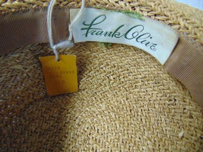 wh33	 Vintage Womans Floppy Summer Hat  size (est.6 7/8) front to back  7 1/2in. side to side  6 1/8in. Brim  1 3/4in. Crown 4 1/2in.	$15 - Image 3