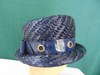 wh34	 Vintage Womans Hat  size (est.7) front to back  7 1/4in. side to side  6 3/4in. Brim  in. Crown 3 1/2in.	$15 - Image 2