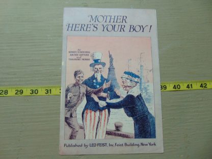 pa193		Vintage Sheet Music Art Nouveau WW1 war advertisement	$20