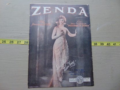 pa200		Vintage Sheet Music Art Nouveau Zenda 	$8