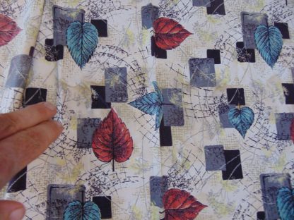 qc103	1930's-1950's	Vintage  Atomic leave Barkcloth Curtain	 $80 - Image 3