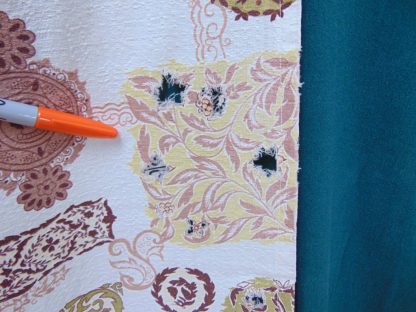 qc17 	1930's-1950's	Vintage Barkcloth Curtain (15"x51" not damaged)	$20 - Image 7