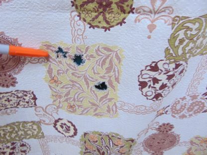 qc17 	1930's-1950's	Vintage Barkcloth Curtain (15"x51" not damaged)	$20 - Image 4