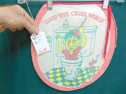 qc34	  1950-60's	Vintage Comical 2 sided toilet seat cover	$25 - Image 3