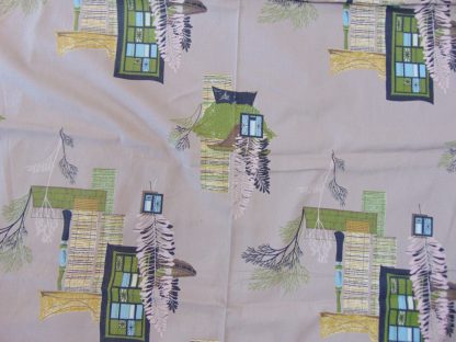 qc57	1950's	Vintage NOS  Dali eque 50's barkcloth material (with water damage might clean out if drycleaned)	$400