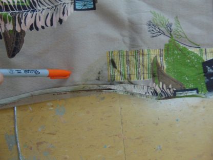 qc57	1950's	Vintage NOS  Dali eque 50's barkcloth material (with water damage might clean out if drycleaned)	$400 - Image 3