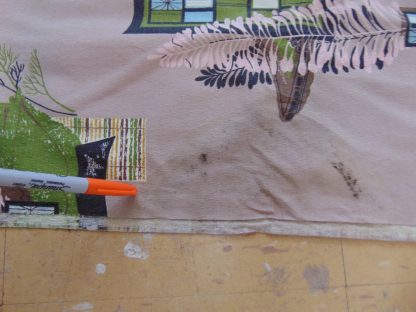 qc57	1950's	Vintage NOS  Dali eque 50's barkcloth material (with water damage might clean out if drycleaned)	$400 - Image 5