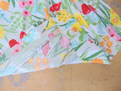 qc60	  1970's	Vintage 2 PIECES Floral cotton curtains	$30 - Image 5