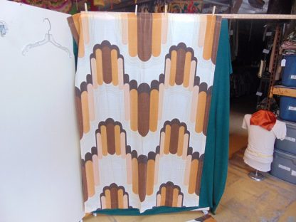 qc66	  1960's	Vintage 2 PIECES Modern Barkcloth Curtains	$40