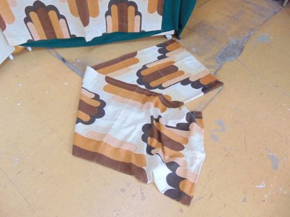 qc66	  1960's	Vintage 2 PIECES Modern Barkcloth Curtains	$40 - Image 2