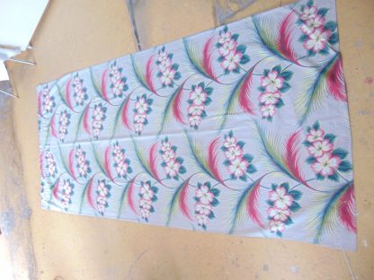 qc71 qc72	1940's-1950's	Vintage TWO PIECES  Barkcloth Tropical Curtain 	$80
