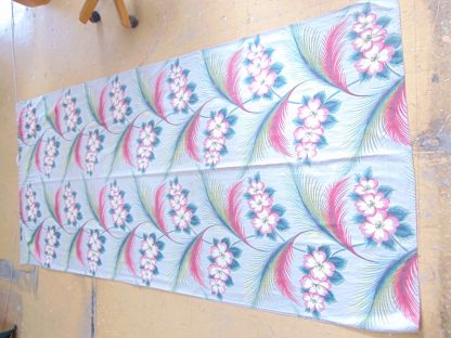 qc71 qc72	1940's-1950's	Vintage TWO PIECES  Barkcloth Tropical Curtain 	$80 - Image 3