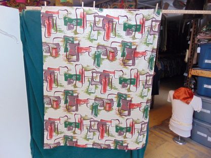 qc77	  1930's-1950's	Vintage  2 PIECES Atomic Barkcloth Curtains	$140
