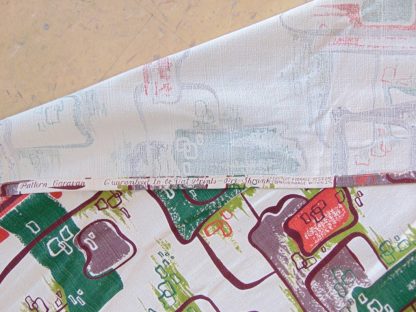 qc77	  1930's-1950's	Vintage  2 PIECES Atomic Barkcloth Curtains	$140 - Image 4