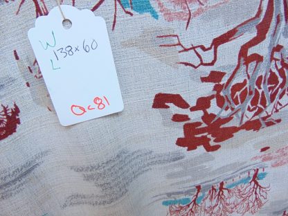 qc81	  1930's-1950's	Vintage Cool Wintery scene Barkcloth Curtain	$60 - Image 5