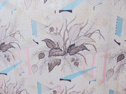 qc82	1950's	Vintage  TWO PIECES 50's Barkcloth Modernism Curtain	$60 - Image 2