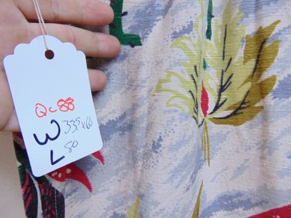 qc88	 1930's-1950's	Vintage  Tropical Birds of Paradise Barkcloth Curtain	$70 - Image 2