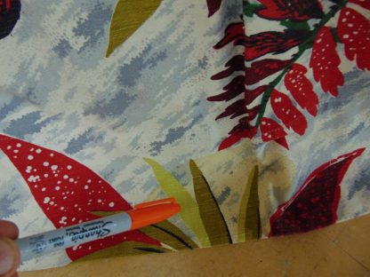 qc88	 1930's-1950's	Vintage  Tropical Birds of Paradise Barkcloth Curtain	$70 - Image 6