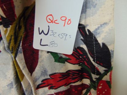 qc90 1930's-1950's	Vintage  Tropical Birds of Paradise Barkcloth Curtain	$80 - Image 2