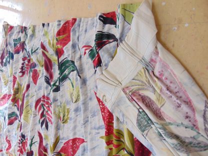qc91	 1930's-1950's	Vintage  Tropical Birds of Paradise Barkcloth Curtain	$80 - Image 4