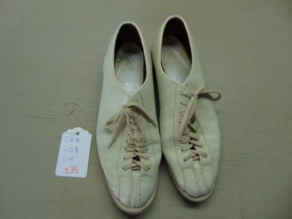 s35	1950-60's?	Vintage Valcort White Bowling Shoes inside measurement 10 7/8in.	$70