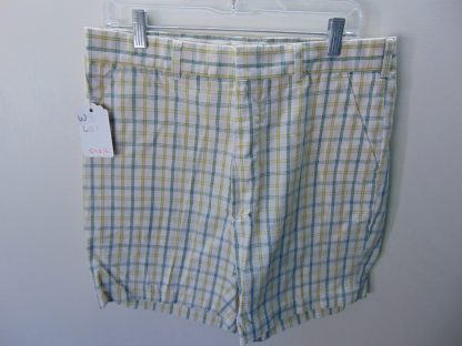 sns12	1950-60's	Vintage Plaid Shorts perma press blend	$30 	Waist 35in.  Length 18 1/2in.