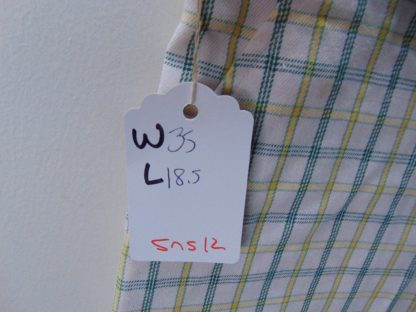 sns12	1950-60's	Vintage Plaid Shorts perma press blend	$30 	Waist 35in.  Length 18 1/2in. - Image 2