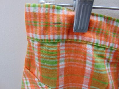sns23	1950-60's	NOS Orange Plaid Vintage Shorts perma press blend	$40 	(38)Waist 36in.  Length 19in. - Image 4