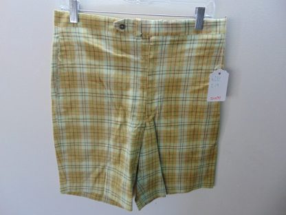sns34	1970's	Vintage Plaid Shorts perma press blend	$30 	Waist 32in.  Length 19in.