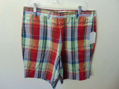 sns3	1950-60's	Vintage  Plaid Shorts perma press blend	$30 	Waist 35in.  Length 19in.