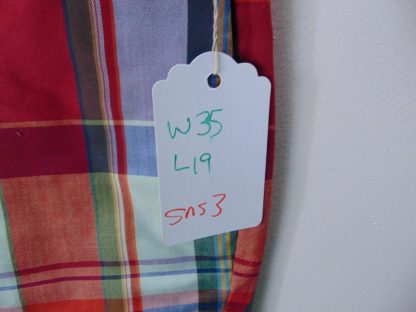 sns3	1950-60's	Vintage  Plaid Shorts perma press blend	$30 	Waist 35in.  Length 19in. - Image 2