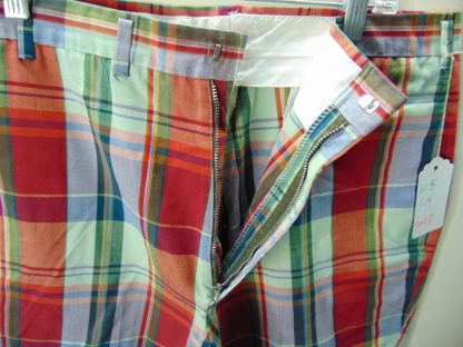 sns3	1950-60's	Vintage  Plaid Shorts perma press blend	$30 	Waist 35in.  Length 19in. - Image 4