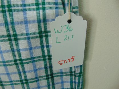 sns5	1950-60's	Vintage Plaid Shorts perma press blend	$30 	Waist 36in.  Length 21 1/2in. - Image 2