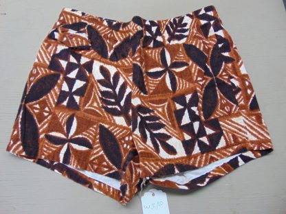 sws11	1960's	Vintage Barkcloth Tapa Swim Shorts	$30 	Waist 32/40 in.  Length 14in.