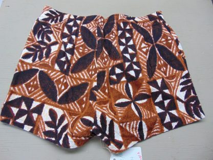 sws11	1960's	Vintage Barkcloth Tapa Swim Shorts	$30 	Waist 32/40 in.  Length 14in. - Image 4